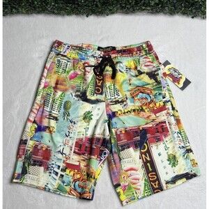 Mens S Drill Clothing Co. Good Vibes Casino Las Vegas Print Shorts NWT